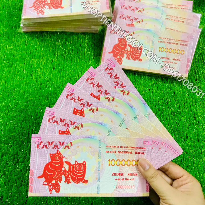 Tiền Lì Xì 1 Triệu Dola Macao Hình Con Mèo - SP005941